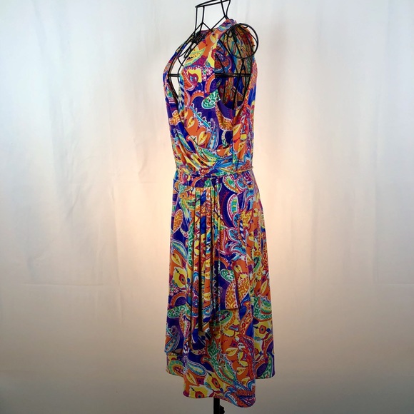 Ralph Lauren paisley faux wrap dress M - Picture 6 of 6